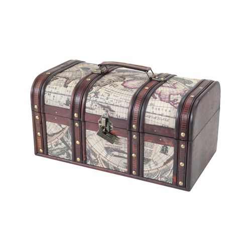 HMF 6410-159 Schatztruhe aus Holz mit Schloss, 38 x 20 x 19 cm, Kuba