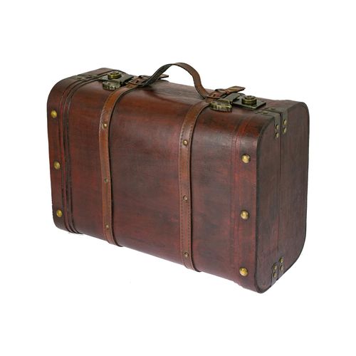 HMF 6412-145 Schatztruhe aus Holz, Vintage Koffer, 45 x 30,5 x 20 cm, Peru