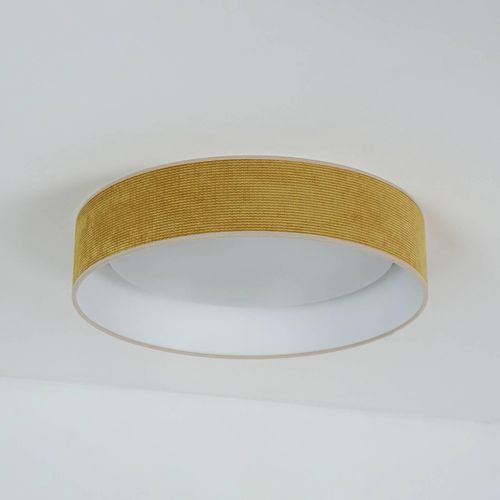 LED-Deckenleuchte Plafond, senfgelb, Stoff, Ø 45 cm, 3-step