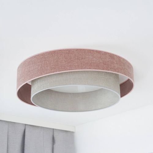LED-Deckenleuchte Luneta S, Chenille, rosa/grau, 3-step-dim