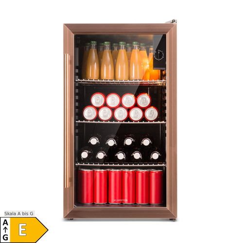 Beersafe XXL Kühlschrank 80 Liter 3 Böden Panoramaglastür Kupfer-Metallic 80 Liter