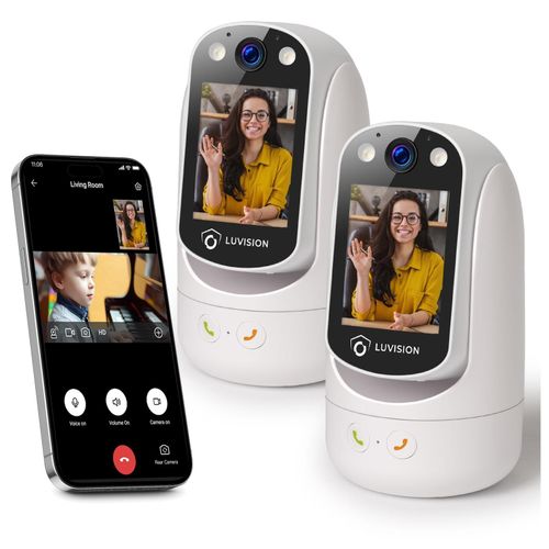 LUVISION 2er Set PTZ Gegensprechkamera Video Anruf Kamera Telefonkamera WLAN Überwachungskamera Senioren Baby Autotracking