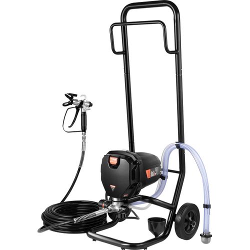 VEVOR Rollbares Airless-Farbspritzgerät 750 W 3000 psi Elektrisches Spritzgerät Spritzlackiermaschine Hochdruck-Farbsprühsystem mit 7.6m Schlauchlänge
