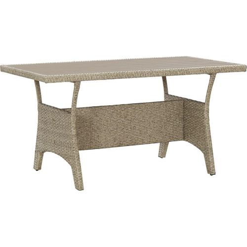 Gartentisch Grau 120x70x66 cm Poly Rattan