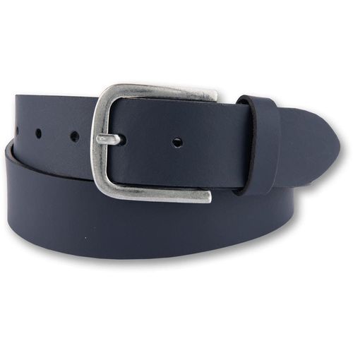 Ledergürtel BERND GÖTZ, Damen, Gr. 125, blau (marine), Leder, unifarben, casual,modisch, Gürtel, mit silberfarbener Schließe