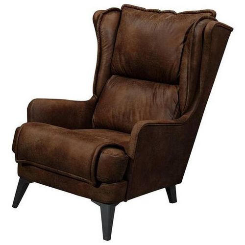 Mid.you Ohrensessel Lesesessel , Braun , Textil , 86x104x109 cm , Wohnzimmer, Sessel, Ohrensessel