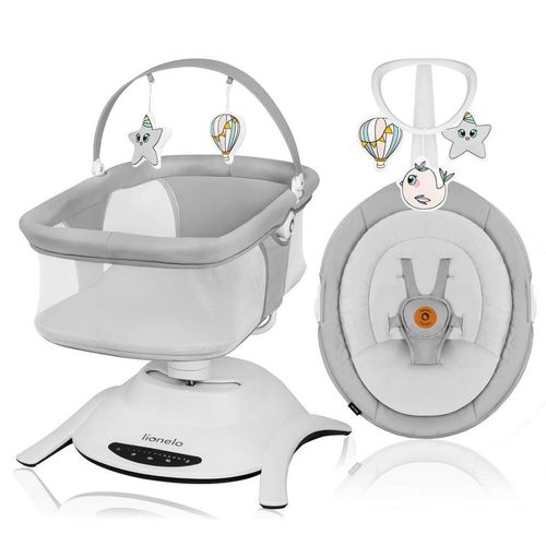 Lionelo Wiege Bella Set 2 in 1 , Grau , 76.5x57.5x60.5 cm , Babymöbel, Babybetten, Stubenwagen & Babywiegen
