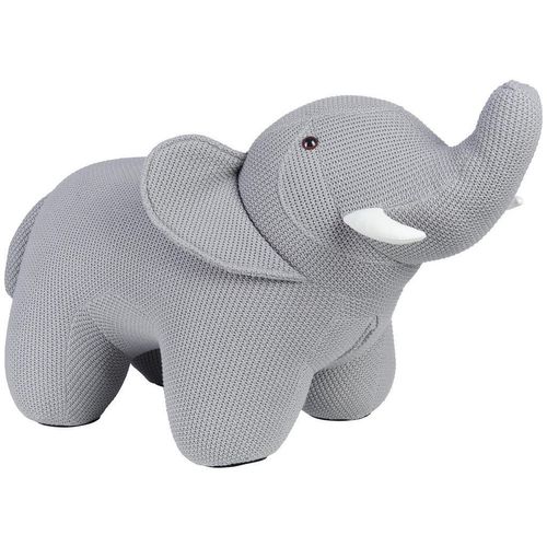 Jimmylee Kinderhocker Lucky , Grau , Holz, Textil , Eukalyptusholz , vollmassiv , Elefant , 36x47x74 cm , Bsci , Kinder- & Jugendzimmer, Kindermöbel,