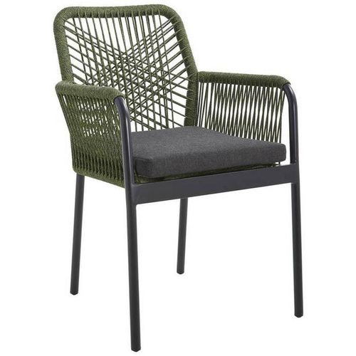 Ambia Garden Gartensessel , Grün, Schwarz , Metall, Textil , Füllung: Schaumstoff , Rundrohr , 57x89x60 cm , Typenauswahl, stapelbar , Gartenmöbel,