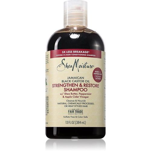 Shea Moisture Jamaican Black Castor Oil Strengthen & Restore Versterkende Shampoo voor krullend haar 384 ml
