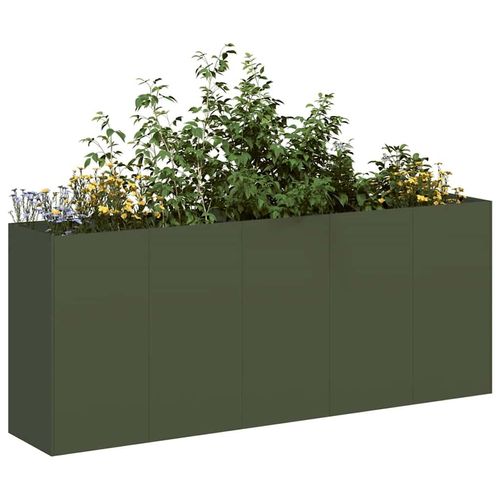 Pflanzgefäß Olivgrün Stahl Steel/Olive Green | Größe: 200 x 40 x 80 cm
