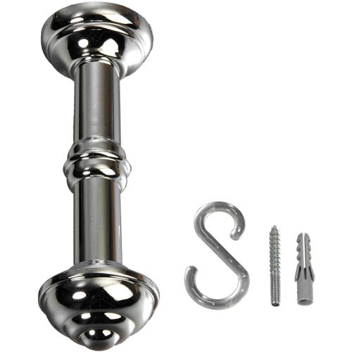 Raffhalter LIEDECO, grau (chromfarben), Kunststoff, Raffhalter, Schalhalter 12 cm