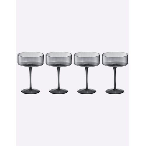 Gläser-Set, grau (grau, grün), B:12cm H:17cm, Glas, Trinkgefäße