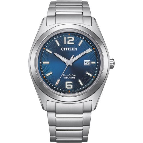 Solaruhr CITIZEN, silber (titansilberfarben, blau), Armbanduhren, Herren, Armbanduhr, Herrenuhr, Titan, Datum