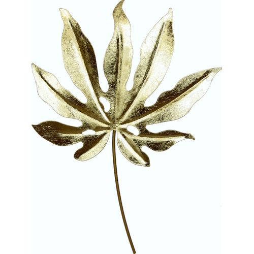 Wanddekoobjekt I.GE.A. "Metall-Blatt", gold (goldfarben), B:29cm H:42cm T:1cm, Metall, Wanddekoobjekte, zum Hängen