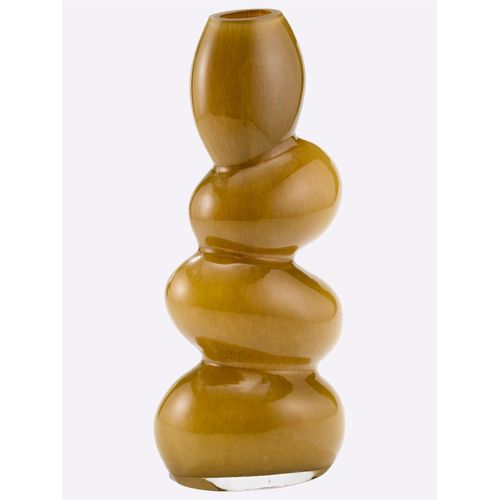 Dekovase, gelb, B/H/T: 14,5cm x 32cm x 9cm, Vasen