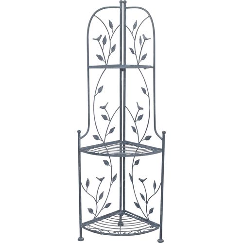 Eckregal HOME AFFAIRE, grau, B:31cm H:120cm T:31cm, Metall, Regale