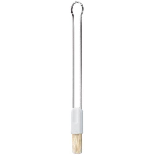 Backpinsel RÖSLE, bunt (silberfarben, weiß), L: 21cm x B: 2,8cm, Edelstahl, Naturborsten, Lebensmittelpinsel, Küchenpinsel mit Naturborsten zum Einfetten, Edelstahl 18/10