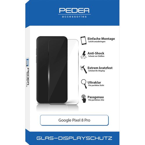 PEDEA Displayschutzglas "Display-Schutzglas", transparent, B:9,70cm H:1,80cm T:21,40mm, Displayfolien, Displayschutz Kratzschutz Tempered Glas passgenau, Displayschutzfolie