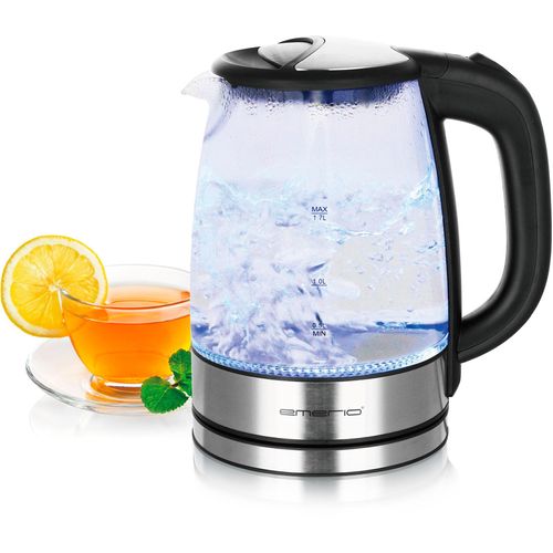 EMERIO Wasserkocher "WK-119988", schwarz (silber, schwarz), B:22,3cm H:24,5cm T:16,1cm, Wasserkocher