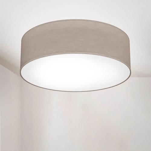 B.K.LICHT Deckenleuchte, grau (taupe), H:10cm Ø:30cm, Lampen, Deckenlampe,Textil Lampenschirm, Wohnzimmerlampe, Schlafzimmer, E27