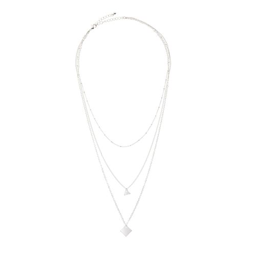 Kette mit Anhänger LASCANA, Damen, Gr. Metall, silber (silberfarben), unifarben, glänzend, feminin, Halsketten, mehrreihiges Kettenset, Halskette, Halsschmuck