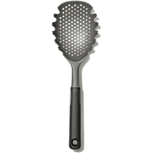 Nudelzange OXO GOOD GRIPS, grau, Kunststoff, Küchenzangen, Nudelsieb mit Griff, Kunststoff