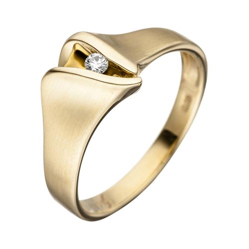 Diamantring JOBO Gr. 56, gelb (gelbgold 585), Fingerringe, Damen, 56, SI = kleine Einschlüsse, Gelbgold 585-Diamanten, Gelbgold 585, Diamanten, 585 Gold mit Diamant