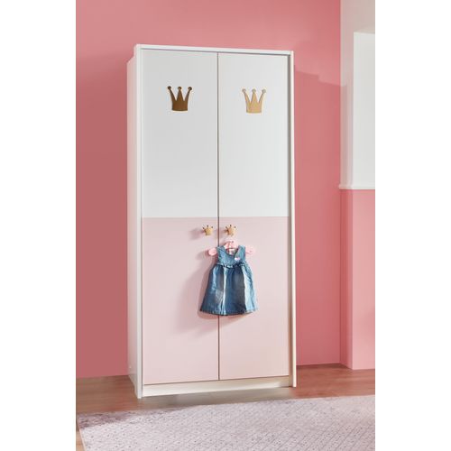 Drehtürenschrank WIMEX "Cindy2", rosa (weiß, rosé), B:95cm H:199cm T:58cm, Holzwerkstoff, Schränke, Drehtürenschrank