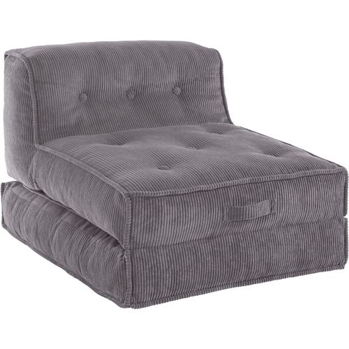 Sessel INOSIGN "Pia", grau, B:106cm H:82cm T:125cm, 100% Polyester, Sessel, Lounge-Sessel, Loungesessel aus Cord, in 2 Größen, Pouf-Funktion.