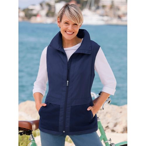 Kurzweste CLASSIC BASICS, Damen, Gr. 46, blau (marine), 100% Polyester, Netzware:100% Polyester, unifarben, Westen