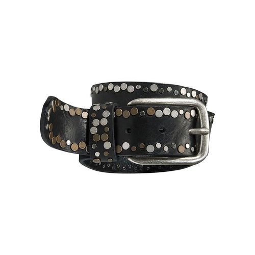 Nietengürtel SILBERGIFT, Damen, Gr. 110, schwarz, Rindsleder, unifarben, modisch,klassisch, Gürtel, mit Multitcolour-Nieten