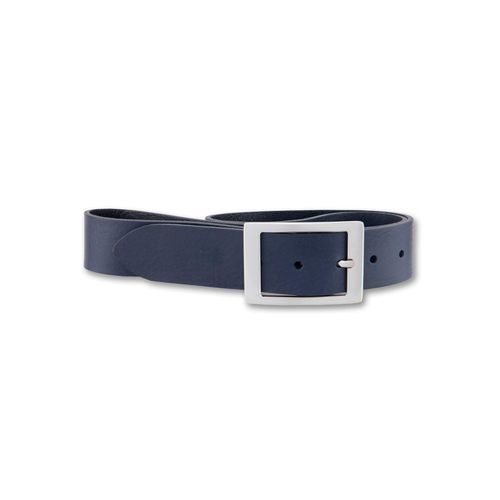 Ledergürtel BERND GÖTZ, Damen, Gr. 11,5, blau, Rindsleder, unifarben, Gürtel Ledergürtel, mit silberfarbener Schließe