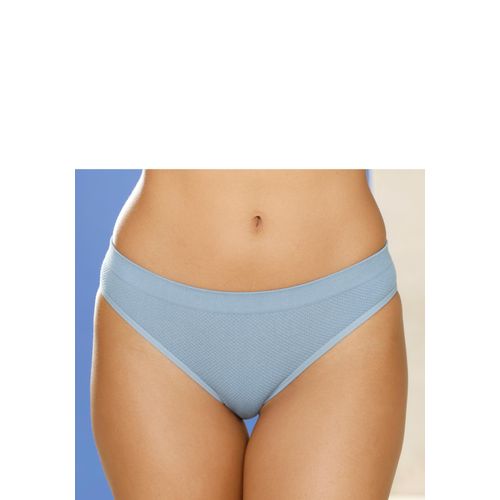 Slip LASCANA, Damen, Gr. 32/34, blau (meerblau), Jersey, Obermaterial: 58% Baumwolle, 39% Polyamid, 3% Elasthan, figurbetont, Unterhosen, aus angenehm weicher Baumwolle