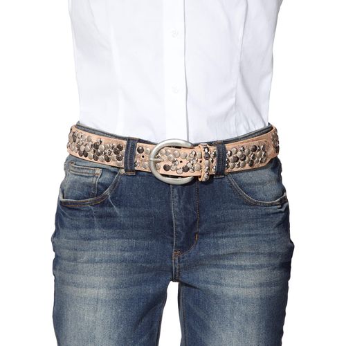 Nietengürtel HEINE, Damen, Gr. 85, rosa (rosegold), Gürtel