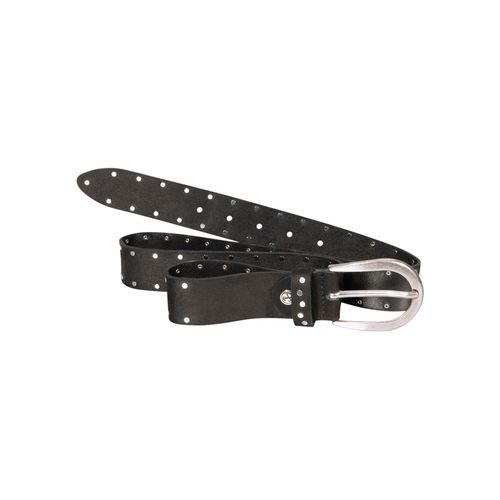 Nietengürtel SILBERGIFT, Damen, Gr. 95, schwarz, Rindsleder, unifarben, casual,modisch, Gürtel, mit silberfarbener Schließe