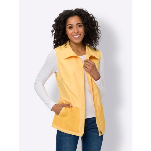 Kurzweste CLASSIC BASICS, Damen, Gr. 44, gelb, 100% Polyester, Netzware:100% Polyester, unifarben, Westen