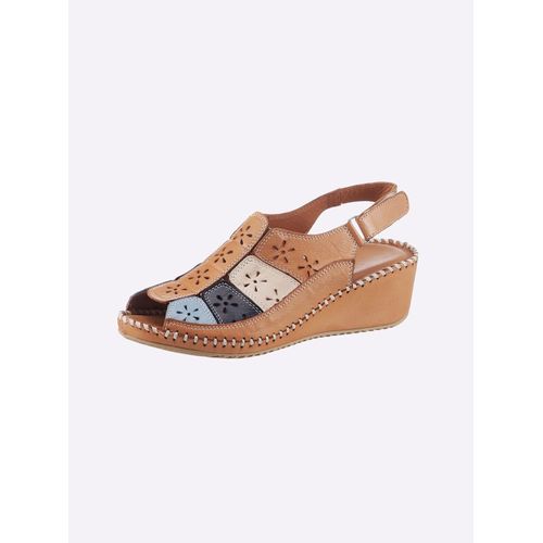 Sandale CASUAL LOOKS, Damen, Gr. 41, braun (camel), Glattleder, sportlich, Schuhe