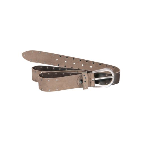 Nietengürtel SILBERGIFT, Damen, Gr. 100, braun (schlamm), Rindsleder, unifarben, casual,modisch, Gürtel, mit silberfarbener Schließe