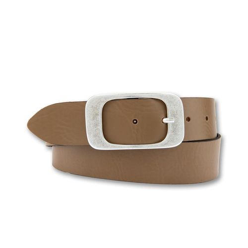 Ledergürtel BERND GÖTZ, Damen, Gr. 105, braun (cappuccino), Leder, unifarben, genarbt, casual,klassisch,modisch, Gürtel, mit großflächiger Designschließe
