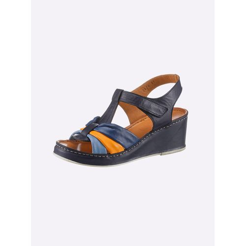 Sandale GEMINI, Damen, Gr. 42, blau (jeansblau), Glattleder, feminin, Schuhe