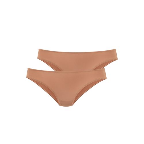 Jazz-Pants Slips LASCANA, Damen, Gr. 32/34, braun (caramel), Microfaser, Obermaterial: 77% Polyamid, 23% Elasthan, unifarben, körpernah, Unterhosen, aus weicher und hoch elastischer Microfaser