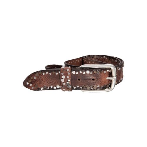 Nietengürtel SILBERGIFT, Damen, Gr. 90, rot (maroon), Rindsleder, unifarben, modisch,klassisch, Gürtel, mit Multitcolour-Nieten