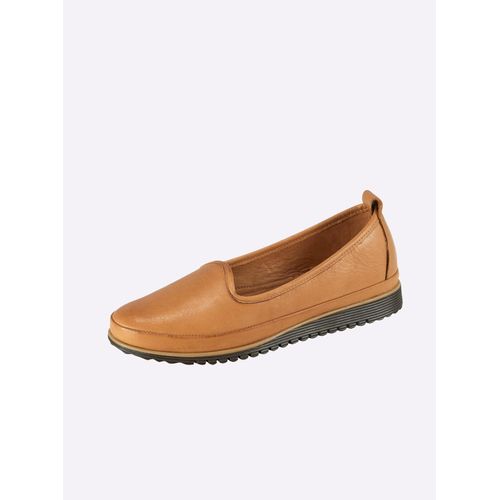 Slipper ANDREA CONTI, Damen, Gr. 38, braun (cognac), Glattleder, Leder, sportlich, Schuhe