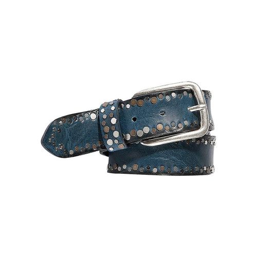 Nietengürtel SILBERGIFT, Damen, Gr. 95, blau (dunkelblau), Rindsleder, unifarben, modisch,klassisch, Gürtel, mit Multitcolour-Nieten