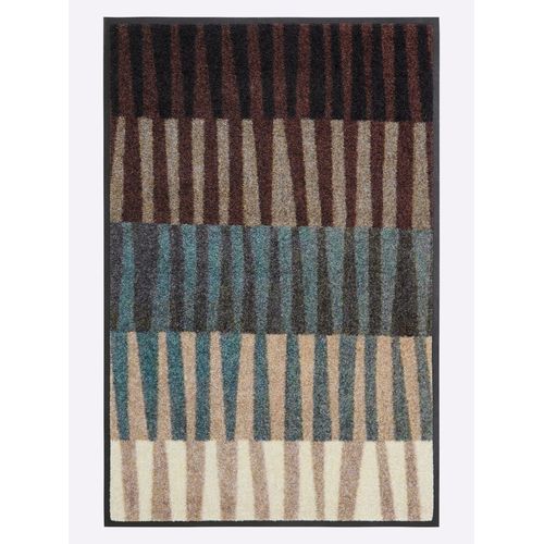 Fußmatte Gr. 3, braun (schoko, beige, bedruckt), B:60cm H:7mm L:180cm, Polyamid, Kunstfaser, Teppiche
