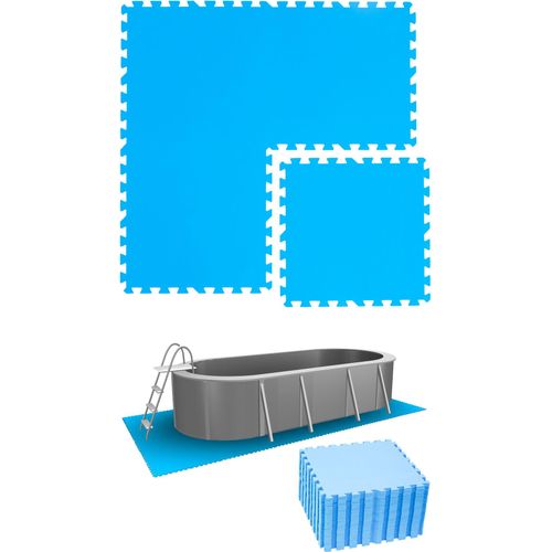6,6 m² Poolunterlage - 28 EVA Matten 50x50 Pool Unterlage - Unterlegmatten Set