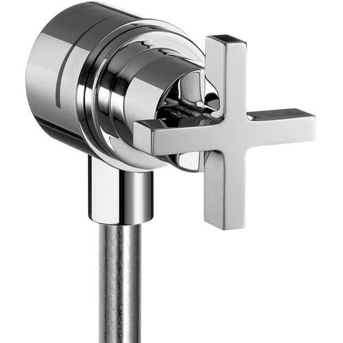 hansgrohe Schlauchanschluss FIXFIT STOP AXOR CITTERIO DN 15, mit Abstellventil und Kreuzgriff chrom