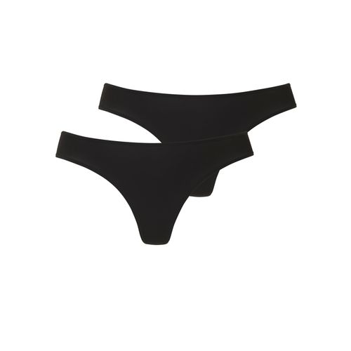 String LASCANA, Damen, Gr. 32/34, schwarz, Microfaser, Obermaterial: 77% Polyamid, 23% Elasthan, unifarben, körpernah, Unterhosen, aus weicher und hoch elastischer Microfaser