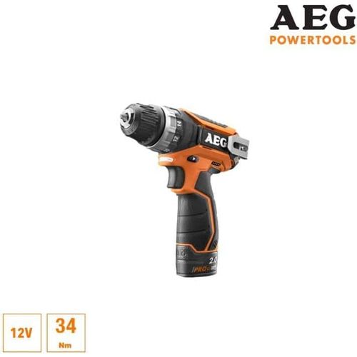 AEG BS 12C2 Li-202C, Handbohrmaschine, Bohren, Schraubendrehen, Schwarz, Orange, 6 mm, 2 cm, 1 cm
